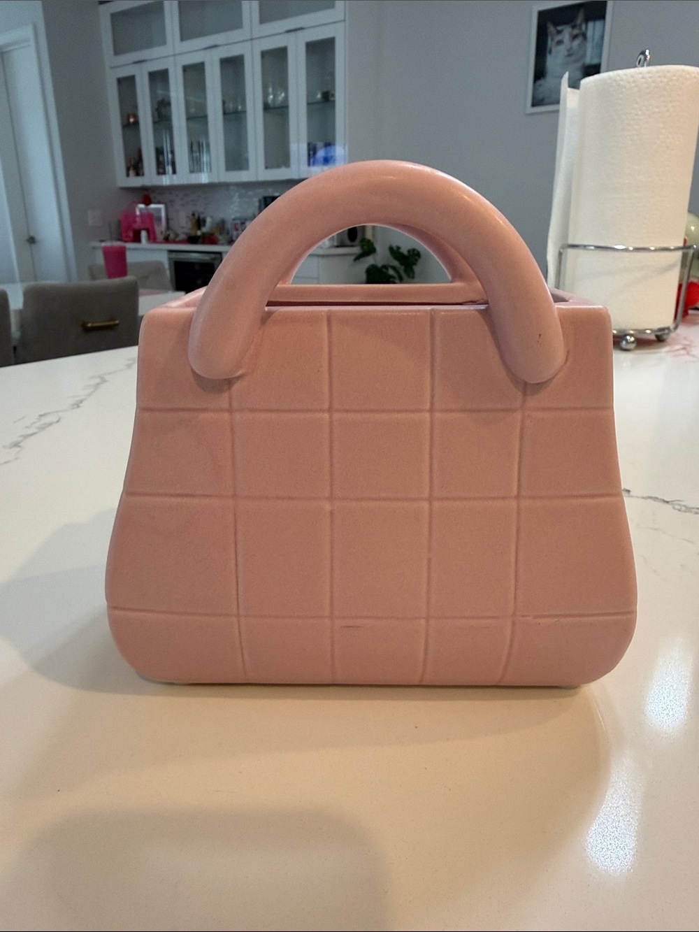 Quilted Pink Mini Top-Handle Bag